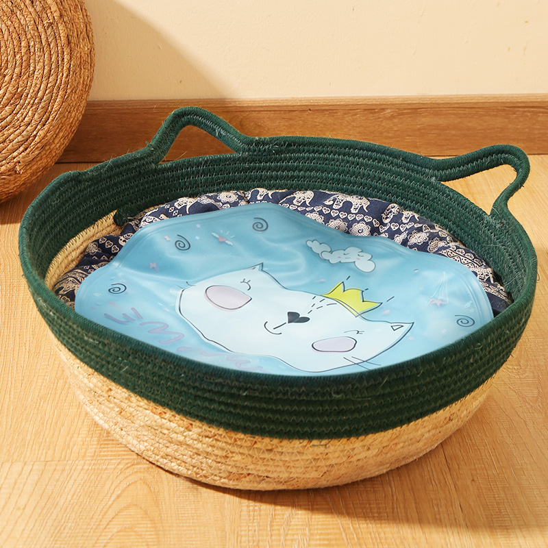 猫窝藤编夏天凉窝四季通用网红猫咪窝房子别墅床猫屋冰窝宠物用品