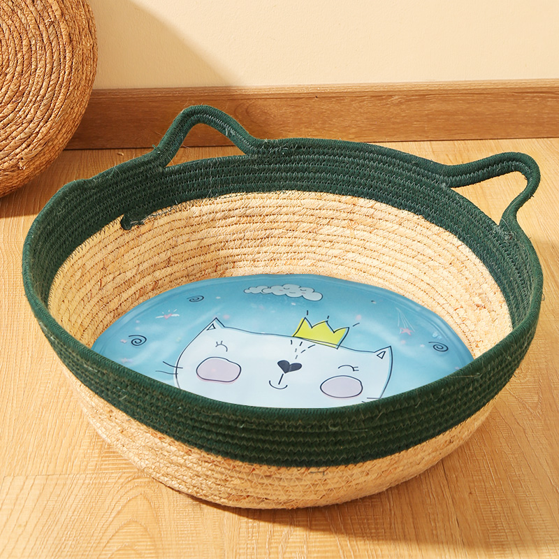 猫窝藤编夏天凉窝四季通用网红猫咪窝房子别墅床猫屋冰窝宠物用品