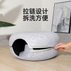 Mpets甜甜圈隧道猫窝四季通用猫咪毛毡窝封闭式猫玩具钻洞躲避屋