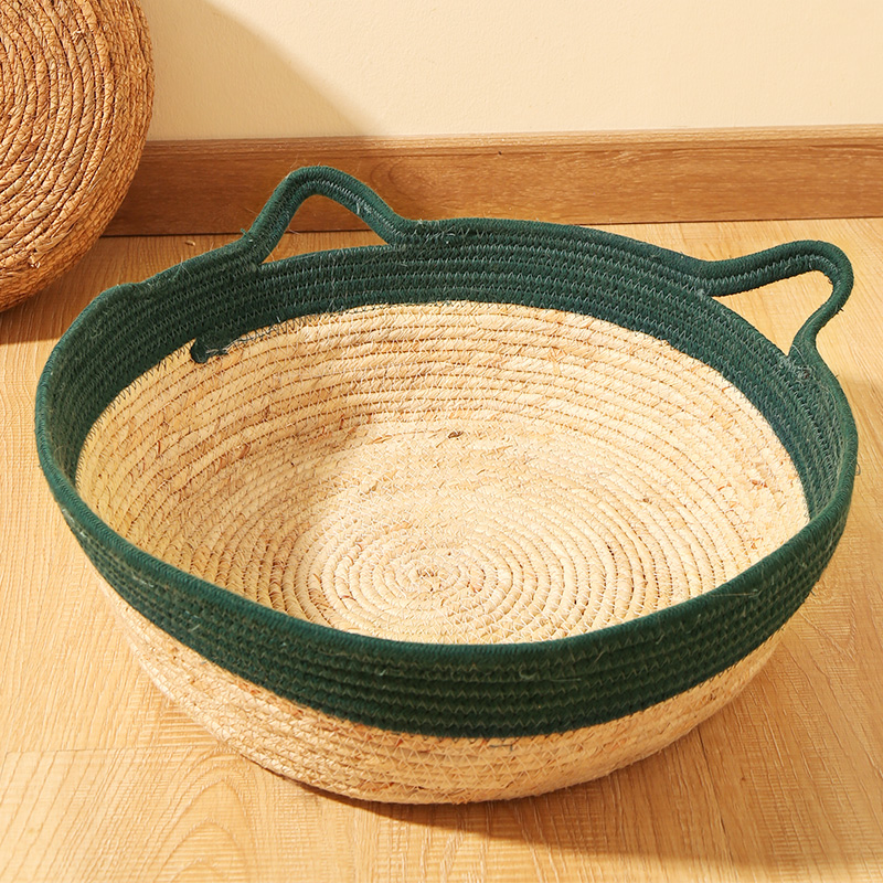 猫窝藤编夏天凉窝四季通用网红猫咪窝房子别墅床猫屋冰窝宠物用品