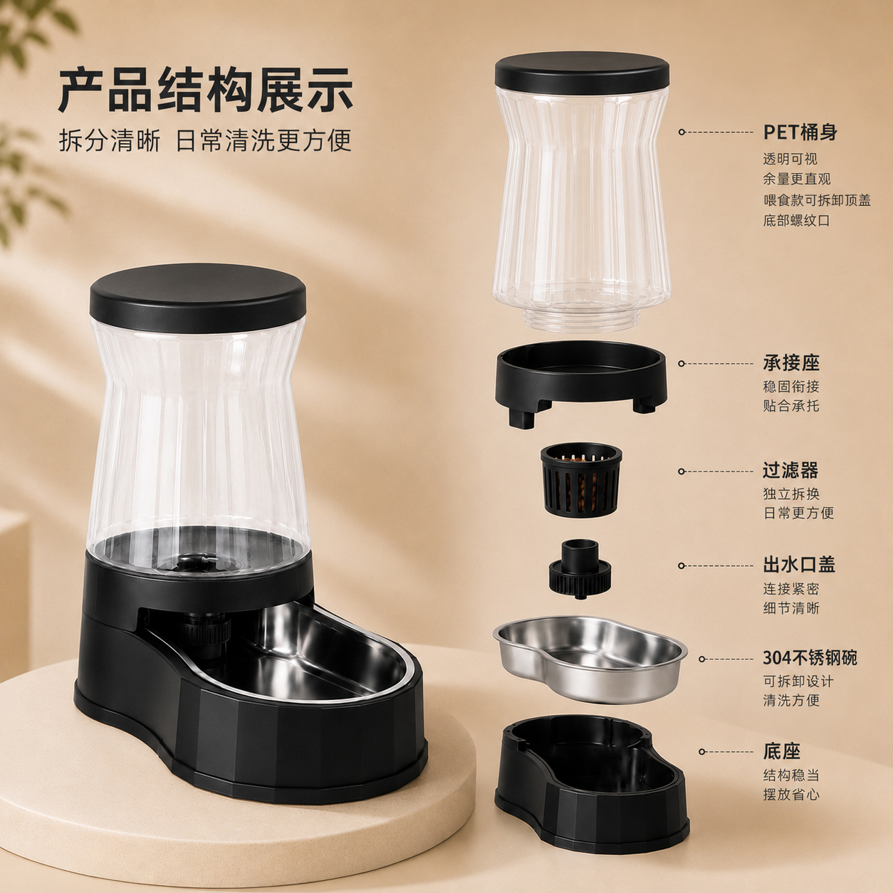 不锈钢喂水喂食器